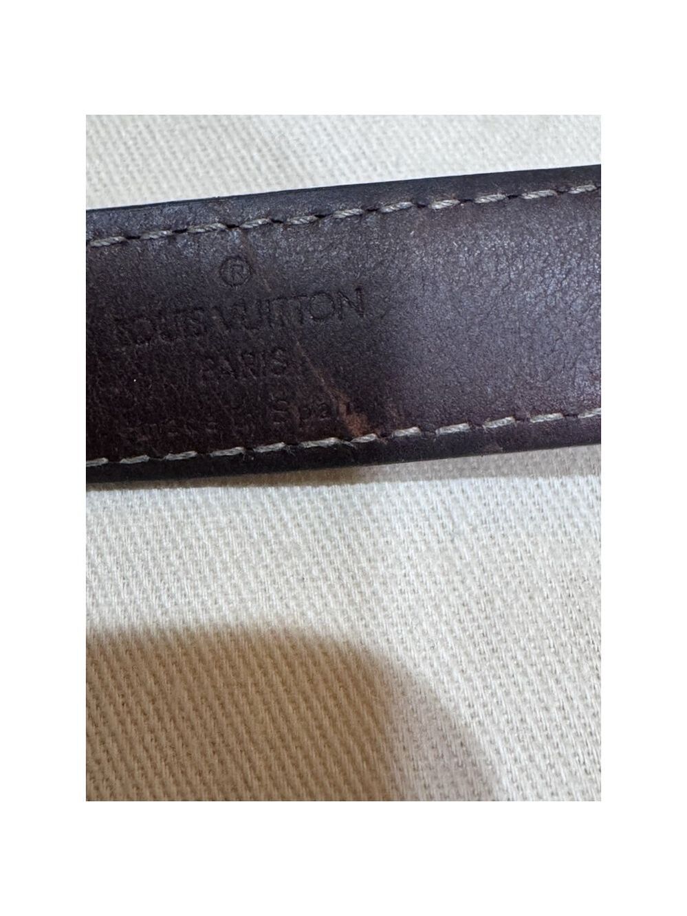Louis Vuitton Damier Ebene Canvas Leather 25mm Buckle Belt 90/36 w COA - Picture 7 of 15